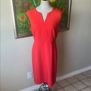 Ann Taylor Vibrant Coral Midi Dress